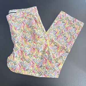 women's floral print cropped pants spring stretch floral feminine size medium